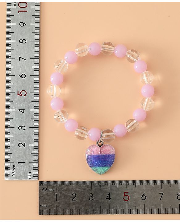 Babyhug Pastel Beaded Charm Bracelet Set - Pink & Blue