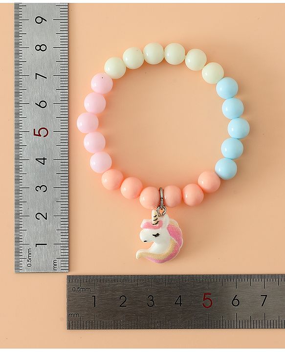 Babyhug Pastel Beaded Charm Bracelet Set - Pink & Blue