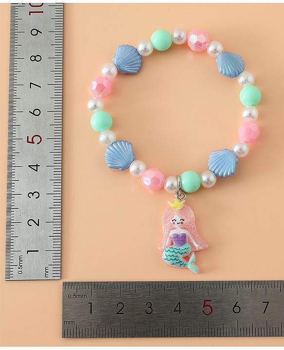Babyhug Pastel Beaded Charm Bracelet Set - Pink & Blue