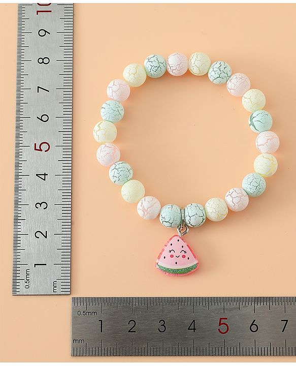 Babyhug Pastel Beaded Charm Bracelet Set - Pink & Green