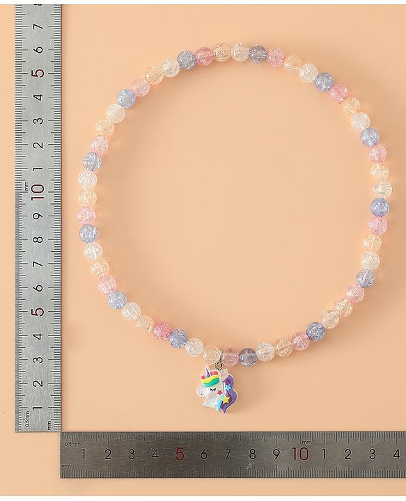 Babyhug Kids Pastel Beaded Jewellery Set with Cute Charms - Pink & Blue