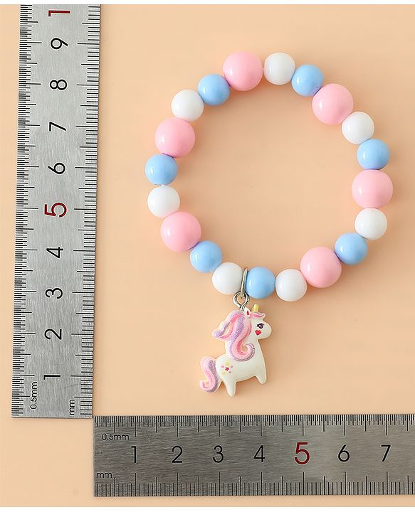 Babyhug Kids Pastel Beaded Jewellery Set with Cute Charms - Pink & Red