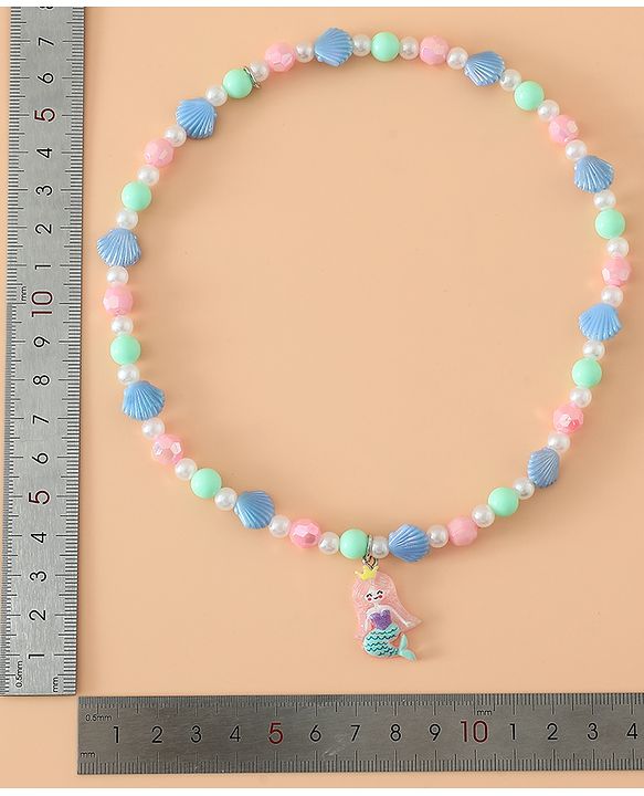 Babyhug Kids Pastel Beaded Jewellery Set with Cute Charms - Pink & Red