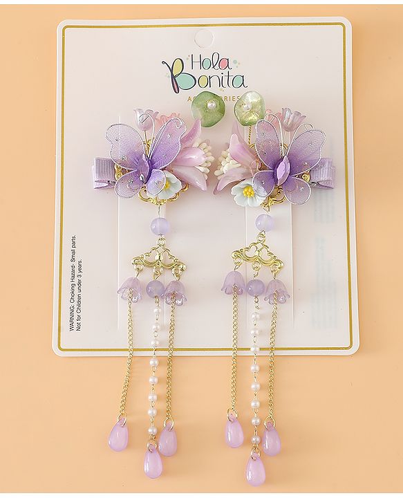 Babyhug Free Size Hair Pins And Clips - Purple