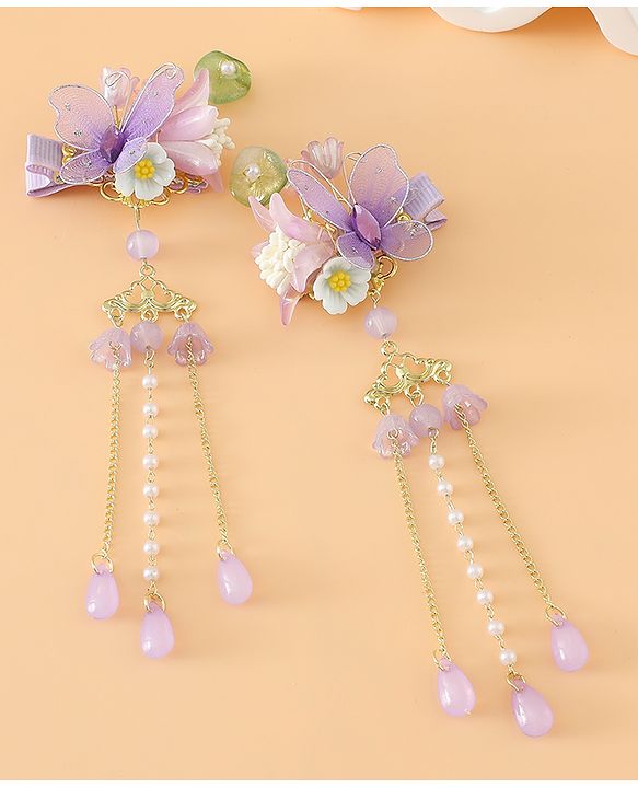 Babyhug Free Size Hair Pins And Clips - Purple