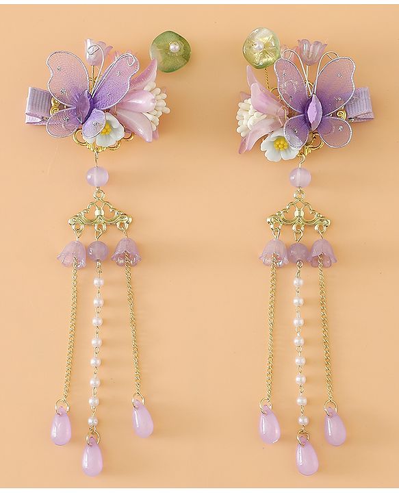 Babyhug Free Size Hair Pins And Clips - Purple