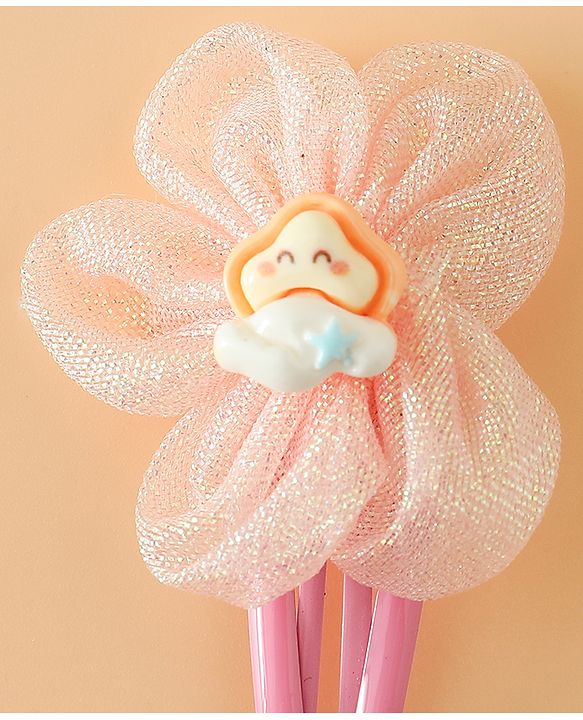 Babyhug Snap Clips Free Size With Floral Applique Pack Of 2 - Pink & Yellow