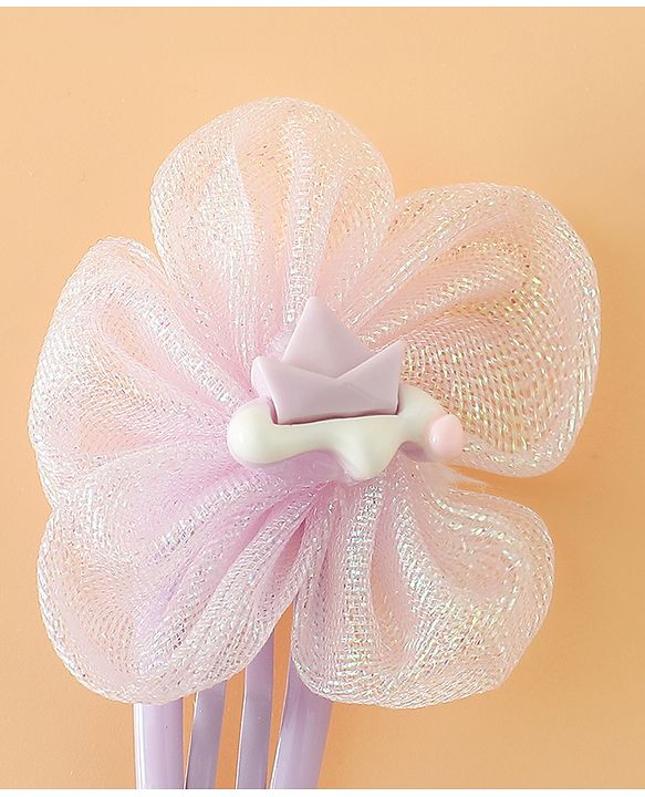 Babyhug Snap Clips Free Size With Floral Applique Pack Of 2 - Blue & Purple