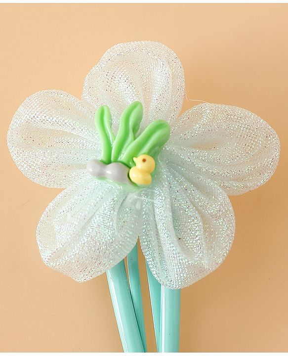 Babyhug Snap Clips Free Size With Floral Applique Pack Of 2 - Pink & Green