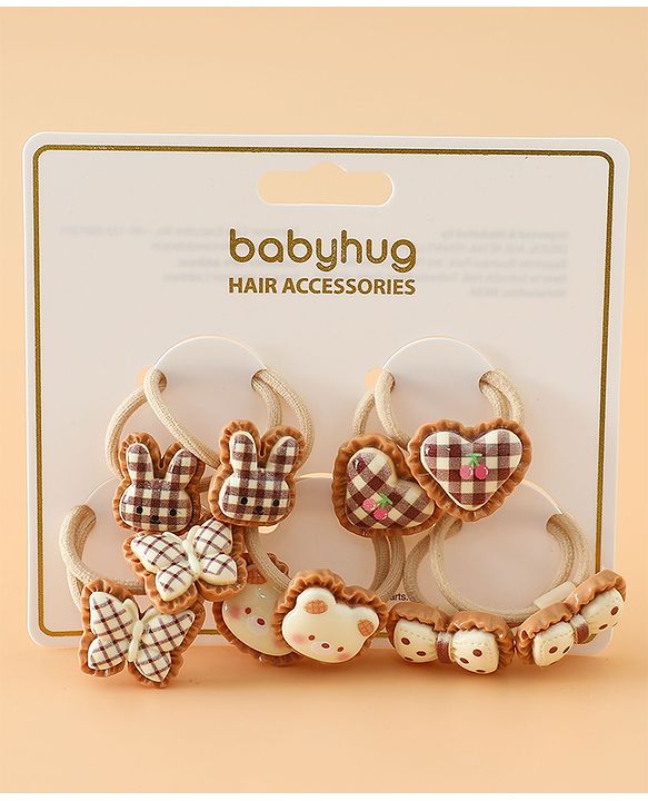 Babyhug Hair Rubber Band Pack of 2 Free Size -Brown