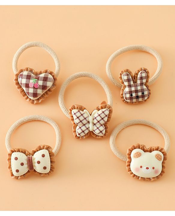 Babyhug Hair Rubber Band Pack of 2 Free Size -Brown