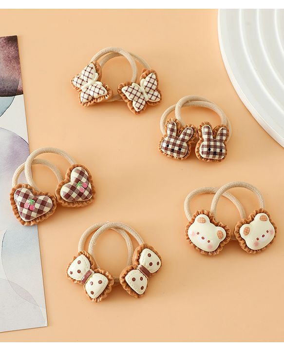 Babyhug Hair Rubber Band Pack of 2 Free Size -Brown