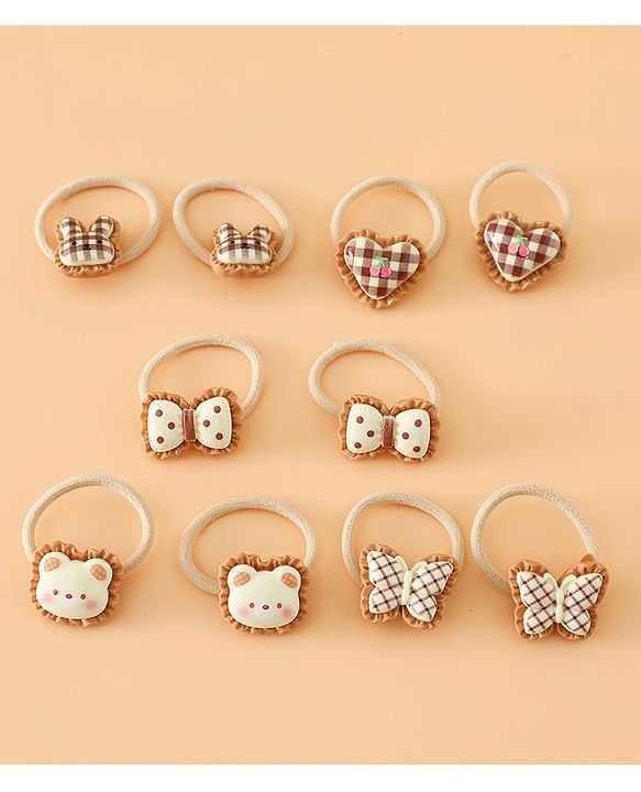 Babyhug Hair Rubber Band Pack of 2 Free Size -Brown