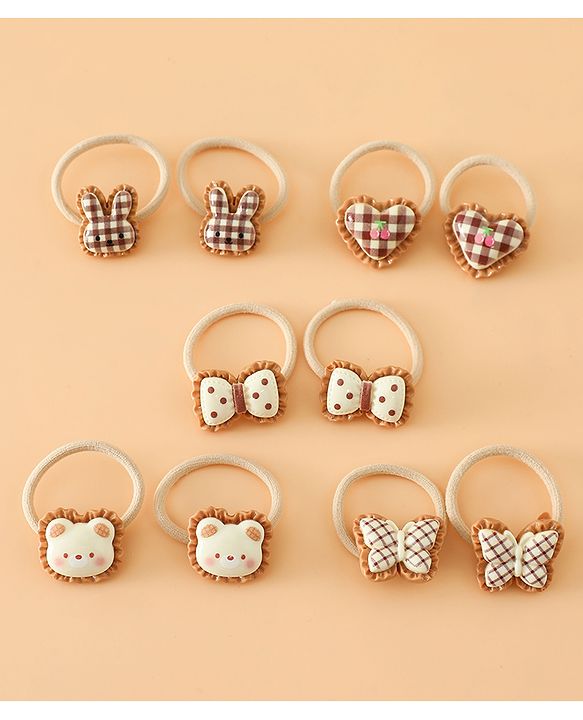 Babyhug Hair Rubber Band Pack of 2 Free Size -Brown