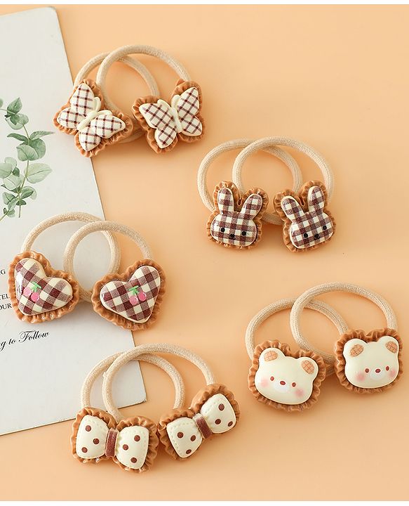 Babyhug Hair Rubber Band Pack of 2 Free Size -Brown