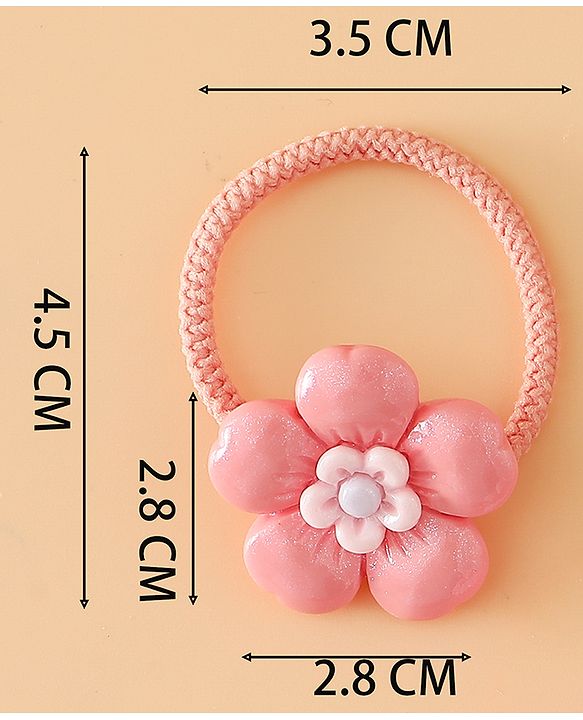 Babyhug Free Size Hair Rubber Bands With Floral Applique Pack of 5 - Multicolor