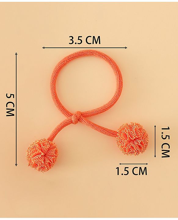 Babyhug Free Size Hair Rubber Bands with Pom Pom - Multicolor