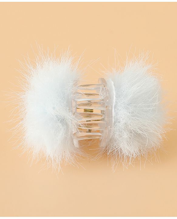 Babyhug Hair Pins And Clips Free Size With Fur Applique Pack Of 6 - Pink & White