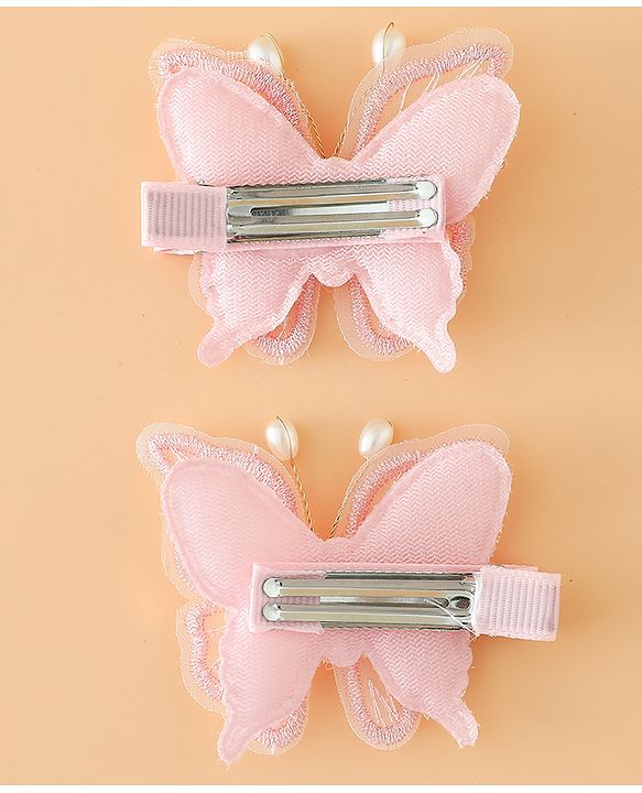 Pine kids Bow & Butterfly Clips - Pink
