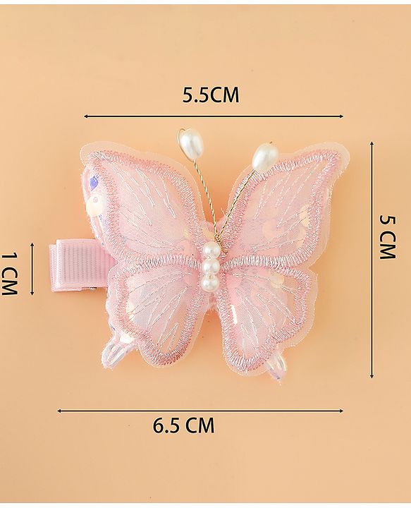 Pine kids Bow & Butterfly Clips - Pink