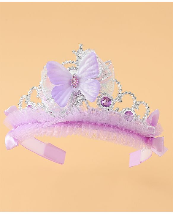 Babyhug Free Size Hair Bands with Butterfly Applique - Purple