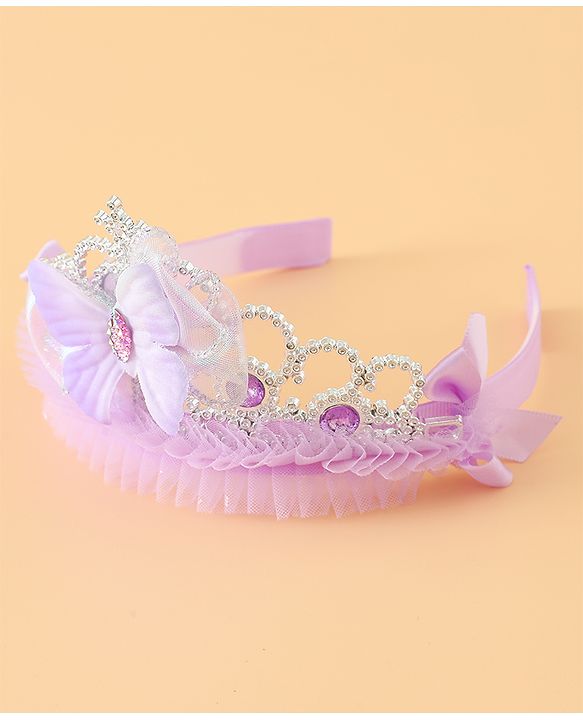 Babyhug Free Size Hair Bands with Butterfly Applique - Purple