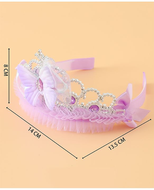 Babyhug Free Size Hair Bands with Butterfly Applique - Purple