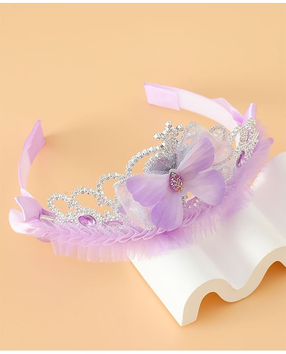 Babyhug Free Size Hair Bands with Butterfly Applique - Purple