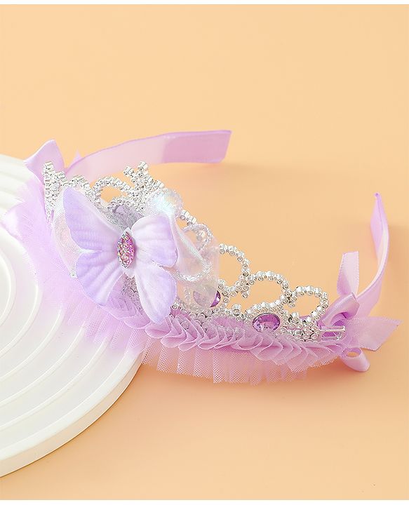 Babyhug Free Size Hair Bands with Butterfly Applique - Purple