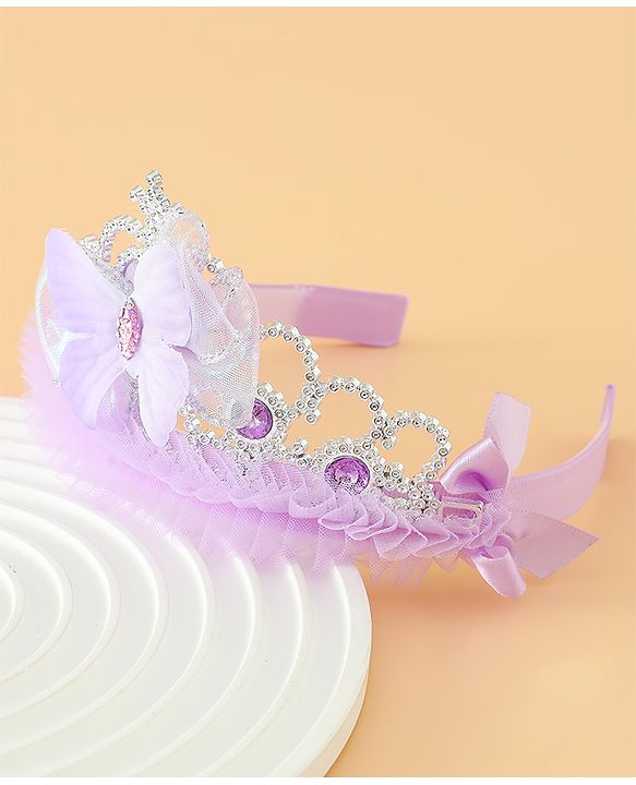 Babyhug Free Size Hair Bands with Butterfly Applique - Purple