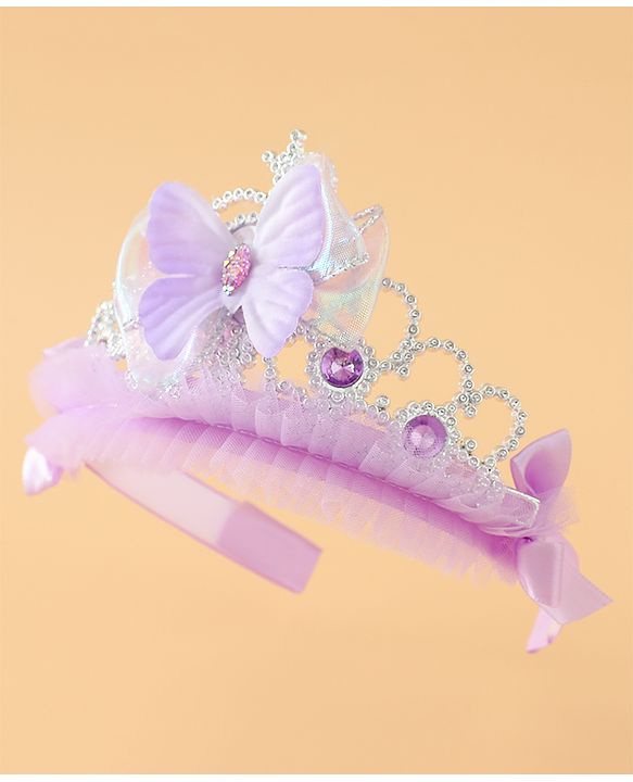 Babyhug Free Size Hair Bands with Butterfly Applique - Purple