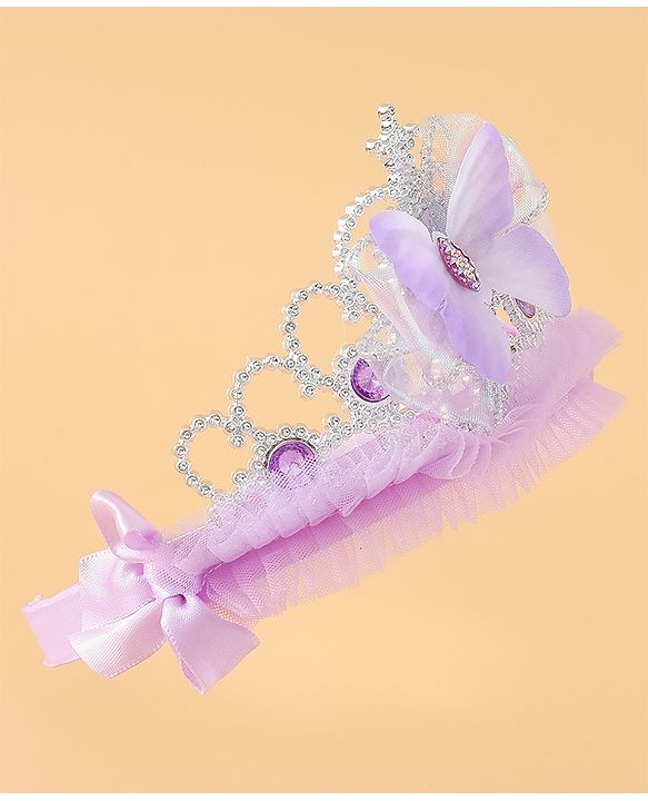 Babyhug Free Size Hair Bands with Butterfly Applique - Purple