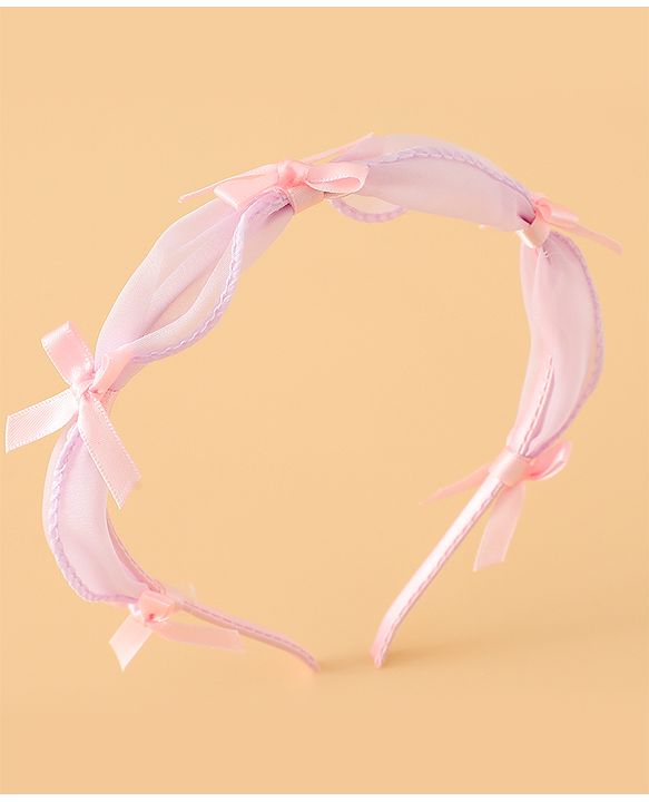 Babyhug Hair Band With Bow Applique Free Size - Pink