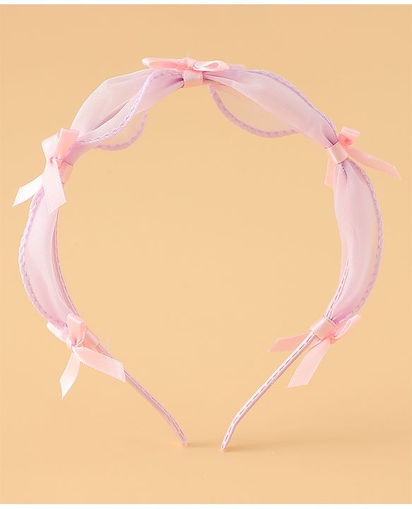 Babyhug Hair Band With Bow Applique Free Size - Pink