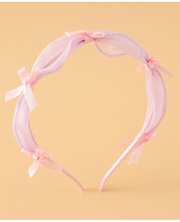 Babyhug Hair Band With Bow Applique Free Size - Pink