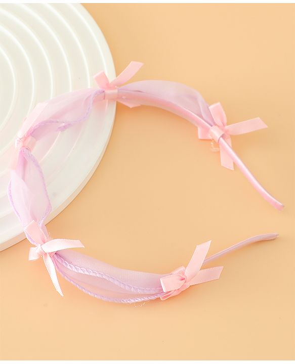 Babyhug Hair Band With Bow Applique Free Size - Pink