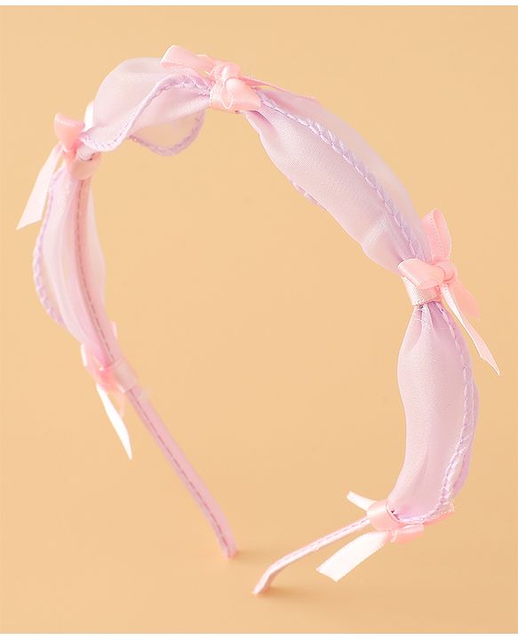 Babyhug Hair Band With Bow Applique Free Size - Pink