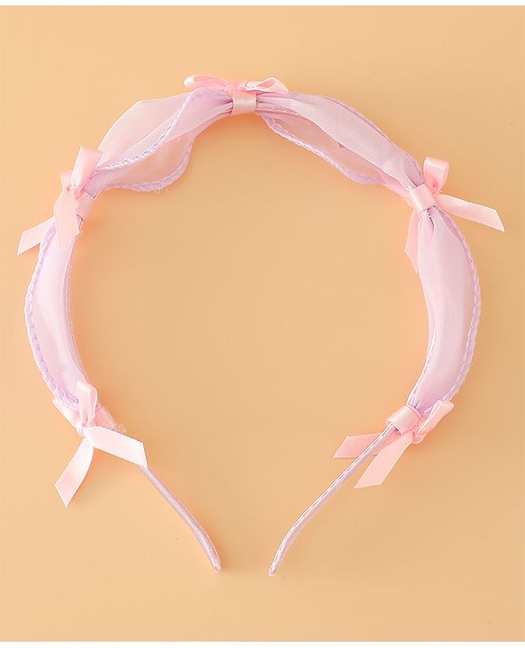 Babyhug Hair Band With Bow Applique Free Size - Pink