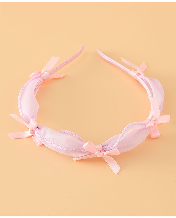 Babyhug Hair Band With Bow Applique Free Size - Pink
