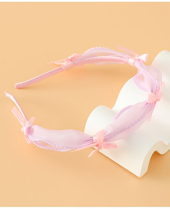 Babyhug Hair Band With Bow Applique Free Size - Pink