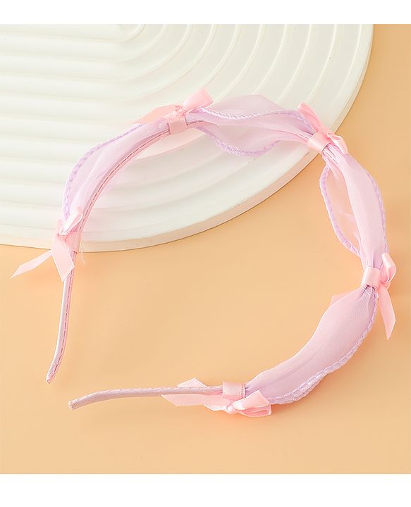 Babyhug Hair Band With Bow Applique Free Size - Pink