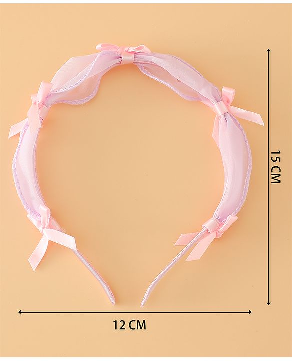 Babyhug Hair Band With Bow Applique Free Size - Pink
