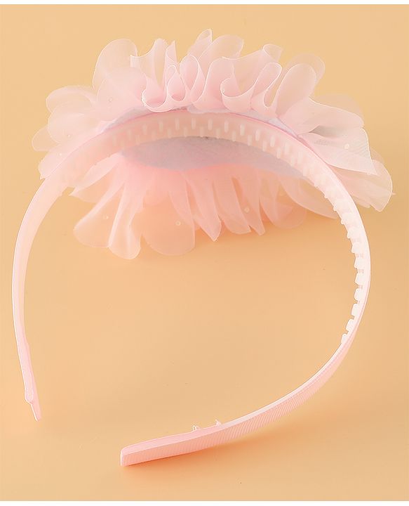 Babyhug Free Size Hair Bands With Floral Applique - Pink