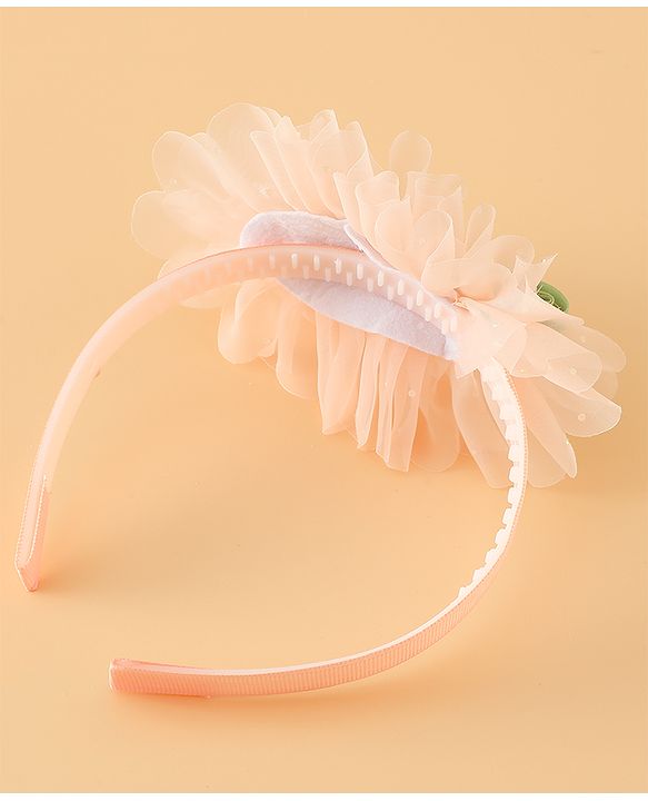 Babyhug Free Size Hair Bands With Floral Applique - Pink