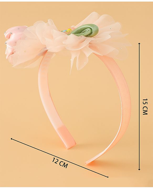 Babyhug Free Size Hair Bands With Floral Applique - Pink