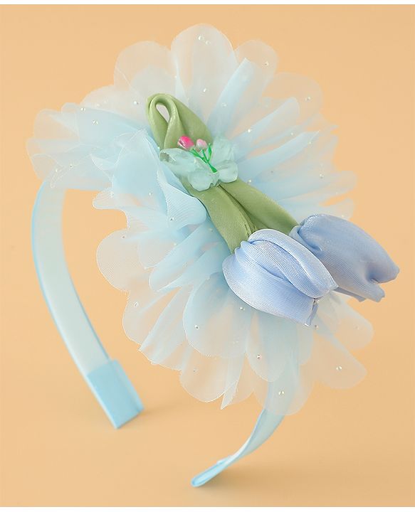 Babyhug Free Size Hair Bands With Floral Applique - Pink