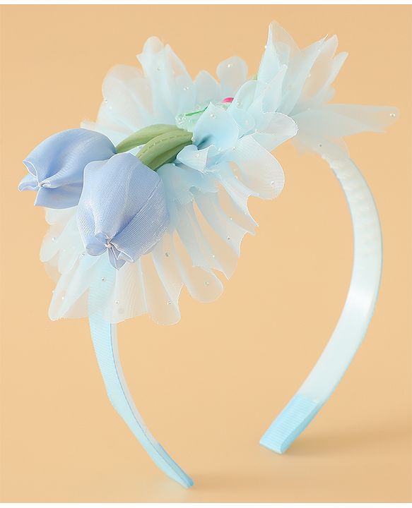 Babyhug Free Size Hair Bands With Floral Applique - Pink