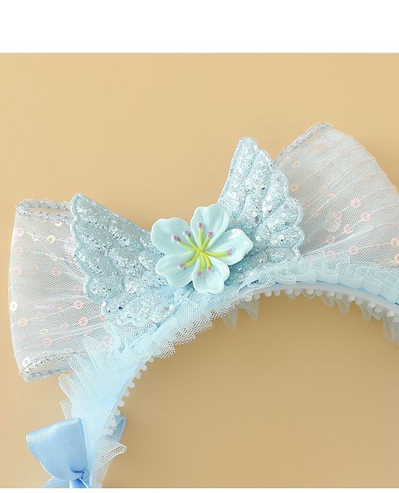 Babyhug Free Size Hair Band With Bow Applique - Pink
