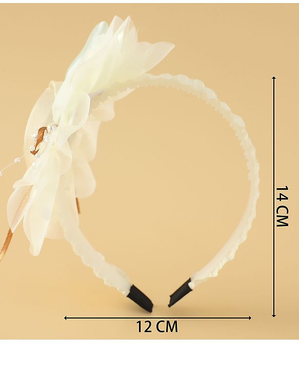 Babyhug Free Size Hair Bands With Floral Applique -Beige