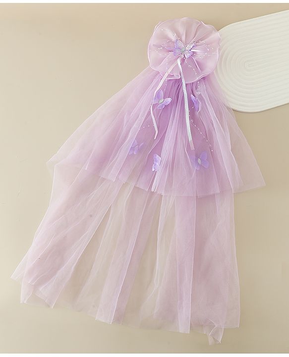 Babyhug Free Size Bow & Butterfly Clips - Purple